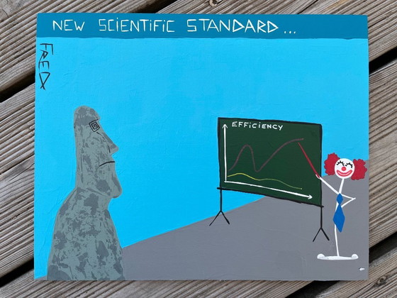 Image 1 of Moai. Acrylique sur carton entoilé.  Format 30x24 cm. 