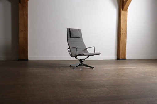 Frühe Ausgabe Eames EA124 Aluminium Group Lounge Chair von Herman Miller, 1970er Jahre