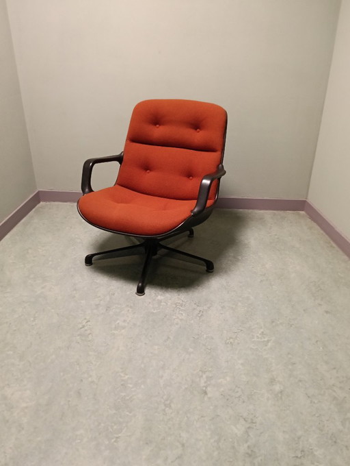 Poltrona girevole italiana in stile Eames Charles Pollock per Comforto – draaistoelen, Metal, Plastic (photo 2 of 16)