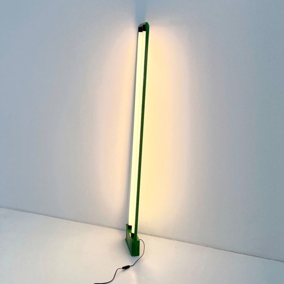 Image 1 of Lámpara de neón doble verde de Gian N. Gigante para Zerbetto, década de 1980.