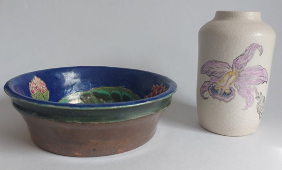 Image 1 of Leo Muysken (1907-1984) - Earthenware - Vase and Bowl