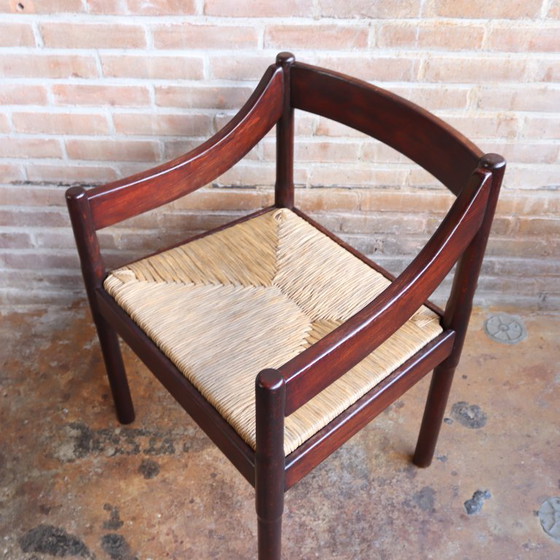 Image 1 of Carimate chair Vico Magistretti wicker seat 1970s