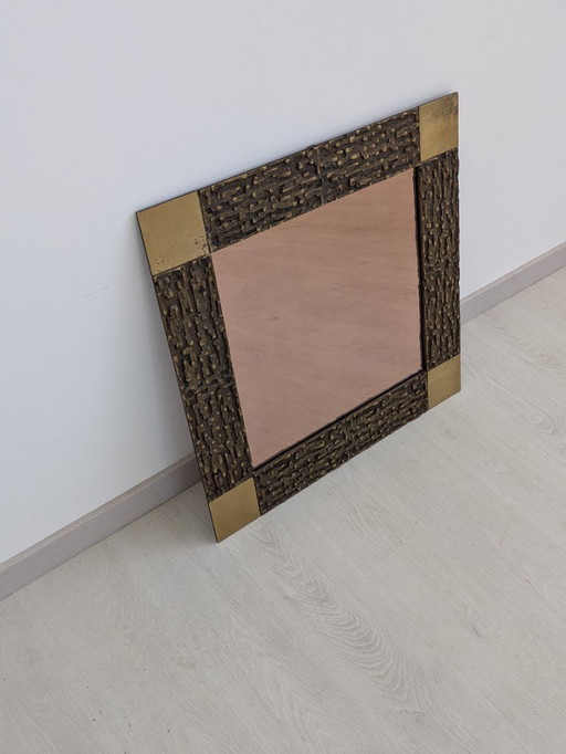Frigerio Desio - Luciano Frigerio - Miroir - Juanita - Bronze, Laiton