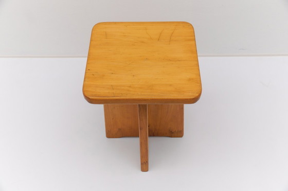 Image 1 of Conjunto de 6 taburetes de roble al estilo de Pierre Chapo, Francia, años 60