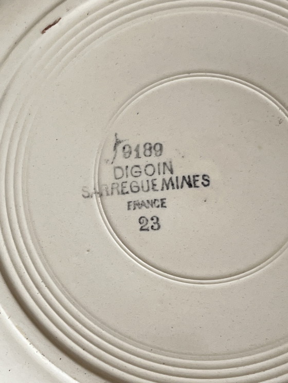 Image 1 of Set von 4 halbhohen Tellern aus Sarreguemines-Steingut - Digoin - Made in France