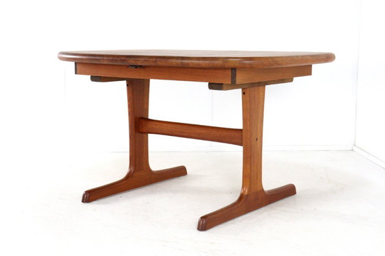 Image 1 of Dyrlund oval 1x extendable dining table teak Danish solid teak vintage