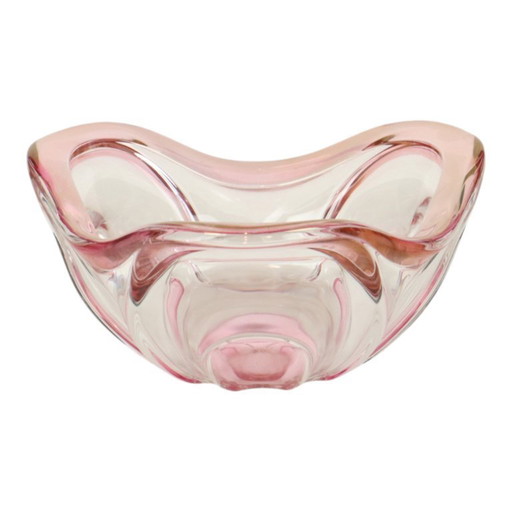 Vintage Murano Schaal Fruitschaal Roze Glas Sixties
