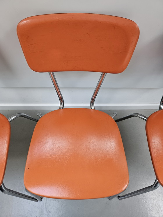 Image 1 of Sillas tubulares Brabantia, color naranja, años 70.