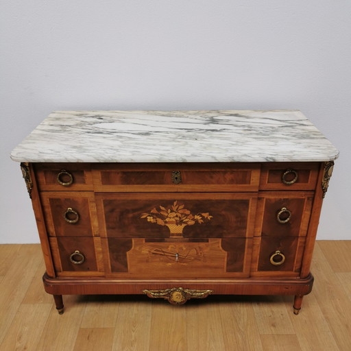 Antique Vintage Dresser, Dresser, Chest of Drawers, Bathroom Cabinet With Marble Top