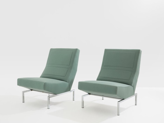 Image 1 of Pierre Paulin CM236 fauteuils, chroom satijn wollen fluweel, 1960