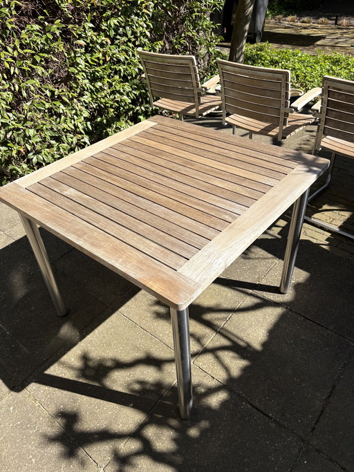 Garpa Bolero teak 4 persoon buitentafel en stoel