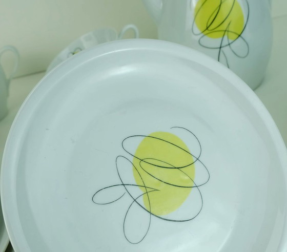 Image 1 of Vaisselle de style Bavière, décor abstrait aux couleurs pastel, années 1950