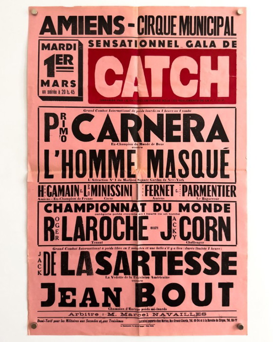 Image 1 of Affiche originale de catch français CATCH – vers 1960 – Sérigraphie originale – 60,00 × 39,50 cm