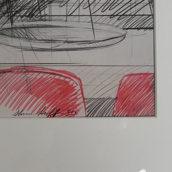 Poster Steven Scheffer Three Waitresses With Red Chairs, 1981 – Paper (photo 6 of 11)