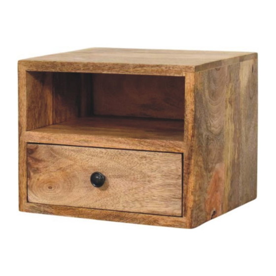 Solis Wall-Mounted Nightstand with Drawer (Oak Finish) – Artisan, Wood (photo 4 of 10)