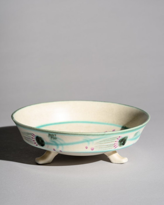 Image 1 of Margarete Heymann-Löbenstein Haël-Werkstätten Art Deco Ceramic Footed Bowl 1930s