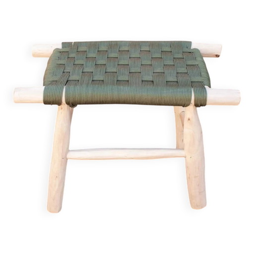 Groene geweven kruk