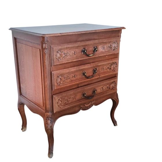 Image 1 of Commode chêne massif, style Louis XV rustique, années 60