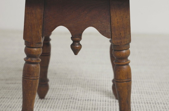 Sgabello antico olandese in stile country con piastrelle di Delft, sgabello vintage in legno, piano in (photo 17 of 24)