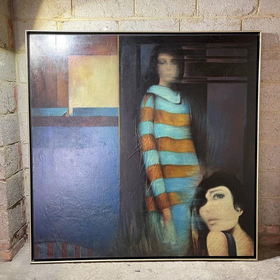 Erwin Mackowiak, A Woman's Confidence, Huile sur Toile, 1969 – Peintures et dessins, Metal, Design (photo 2 of 9)