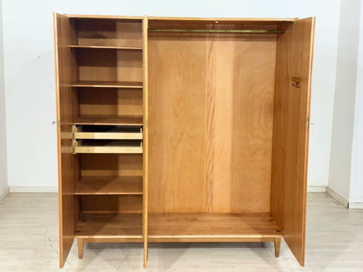Sehr schöner Vintage Kleiderschrank Wäscheschrank Holz Schrank Mid-Century