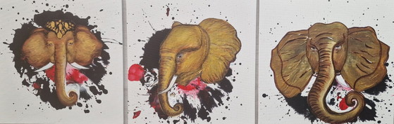 Elefantenporträts – Gemälde & Zeichnungen, Paper, Canvas (photo 2 of 8)