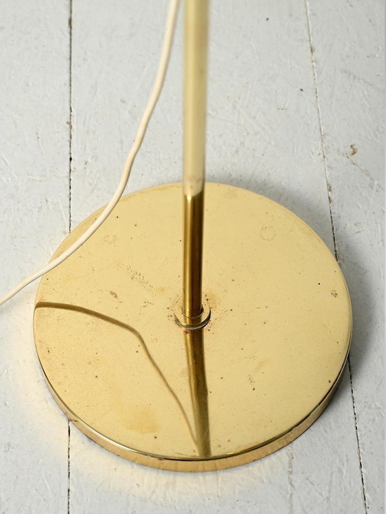 Image 1 of Lampada da terra scandinava in ottone con due punti luce regolabili