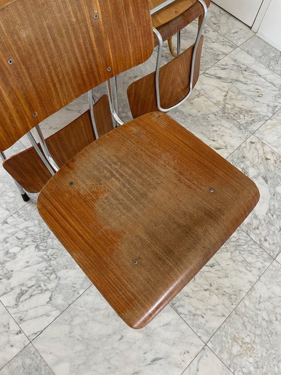 Image 1 of 6x vintage Gispen STOELEN A.R. Cordemeijer, Mid Century Modern, industrieel, retro