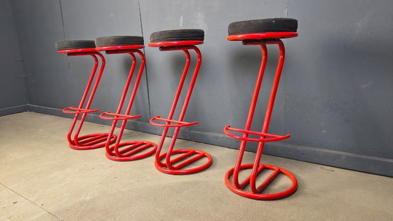 Image 1 of Barhocker im Memphis-Stil, 1980er Jahre – 4er-Set