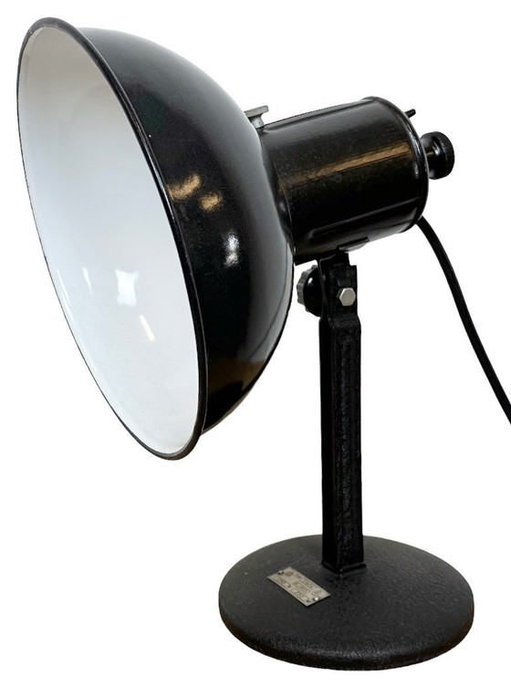 Image 1 of Vintage Black Enamel Table Photo Lamp, 1950s