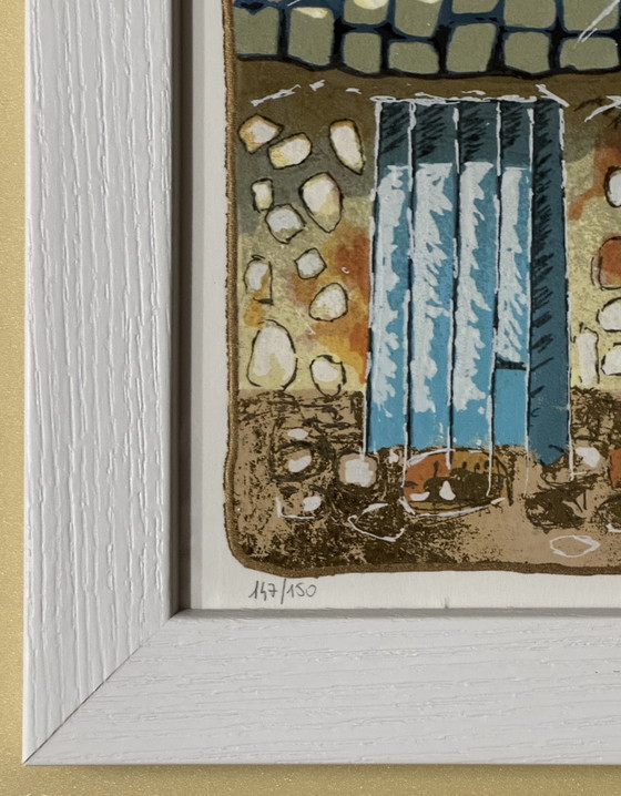 Image 1 of Zeefdruk van L. Nisi, 25x70 cm,
Reis naar dromen, ingelijst