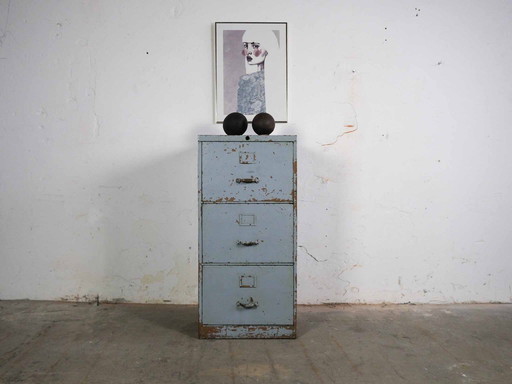 Vintage Metal File Cabinet Dresser Industrial 