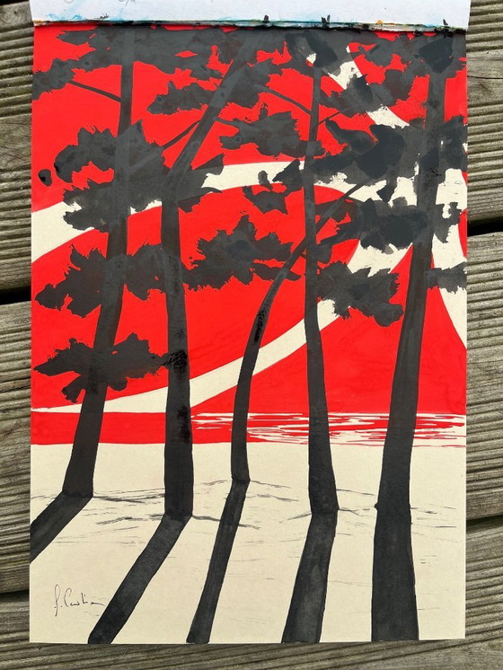 Image 1 of Guazzo e inchiostro su carta naturale.