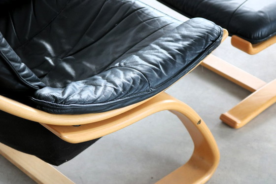 Image 1 of Vintage Swedish armchair with footstool