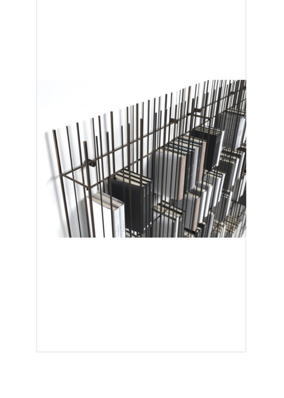 Image 1 of 2X MOGG METRICA WAND BOEKENKAST IN METAAL EN GLAS