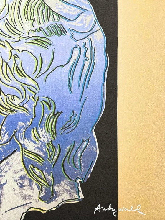 Image 1 of 1986 Carnegie Museum of Art After Andy Warhol "Alexander the Great Blue With Beige" Lithograph