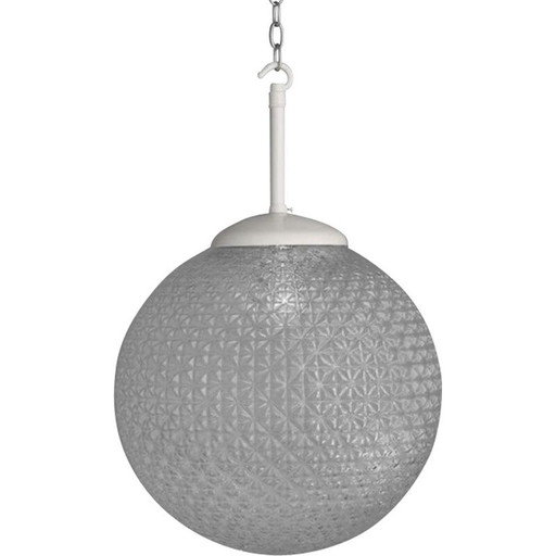 Lampada a sospensione vintage in vetro a forma di croce e diamante, Cecoslovacchia