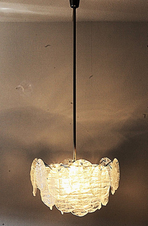 Kalmar big 27 pc iceglass 3423 chandelier by Carlo Nason