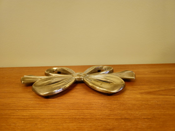 Image 1 of Vintage Bow Brass Yellow Copper Coaster Plateau