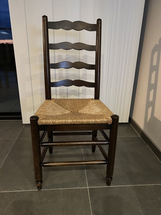 Image 1 of 6 solid oak handmade chairs
