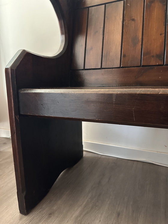 Image 1 of banco de monasterio de madera oscura