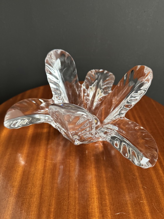 Image 1 of Vassoio portaoggetti in cristallo a forma di palma degli anni '70