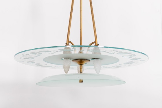 Image 1 of Plafondlamp Pietro Chiesa van Fontana Arte, Italië, jaren 1930.