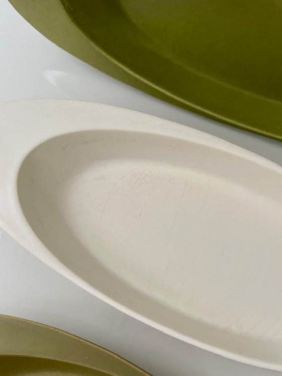 Image 1 of Ensemble de 3 plats de service ellipse vintage des années 1950