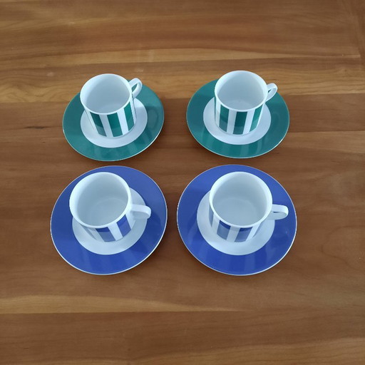 4 tazas de café vintage con platillos de Kahla – servies, Porcelain (photo 2 of 5)