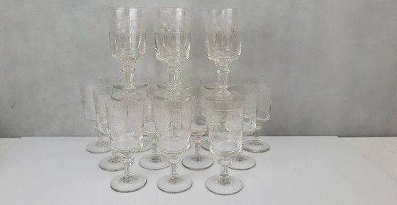 6 water/wine glasses, 19th century – Glass & Decanter, Crystal (photo 8 of 8)