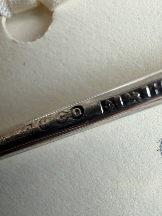 Henry Clifford Davis – 6 Cucharillas de Moka de Plata 800 con Esmalte – Proud’s – Inglaterra – 1959 – Sin (photo 18 of 18)
