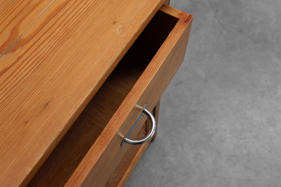 Image 1 of Robust Art Deco nightstand in pine wood, France 1940s