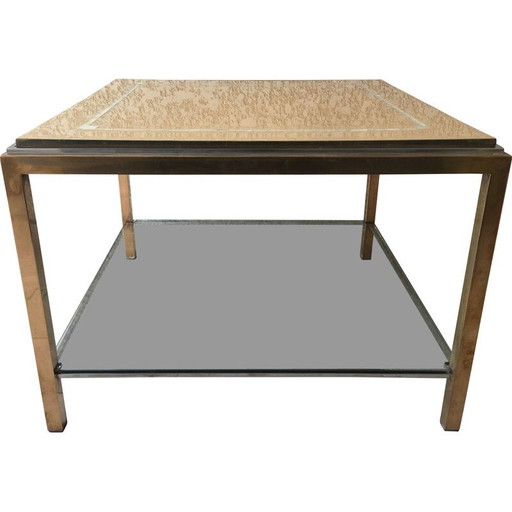 Tavolo vintage in ottone e cromo 1970