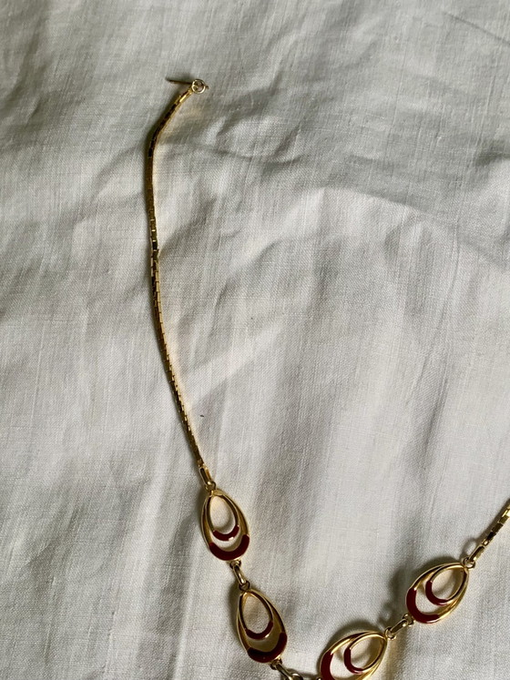 Guy Laroche Necklace, 1970s/80s, Cherry Red Enamel in Gold Plated – Gifts, Other (photo 4 of 8)